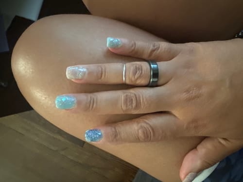 Customer photo review of SC11 Dubai Blue Glitter Dip Powder