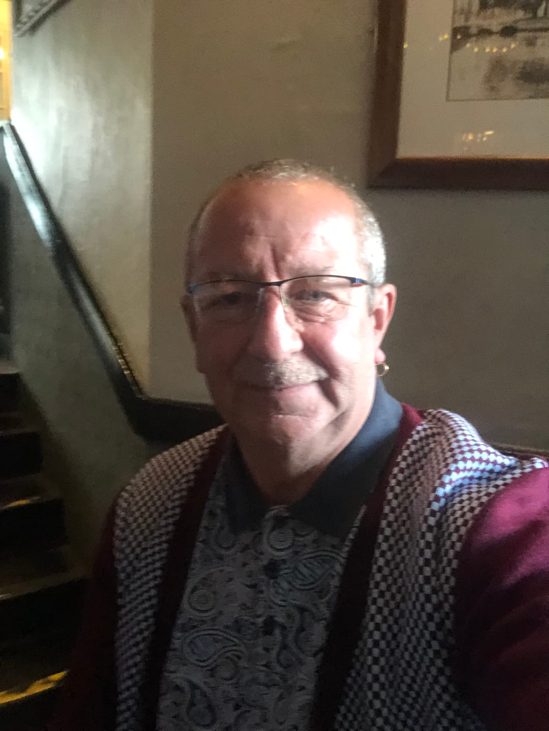 Customer photo review of Burgundy & Sky  Check Cardigan - Chas