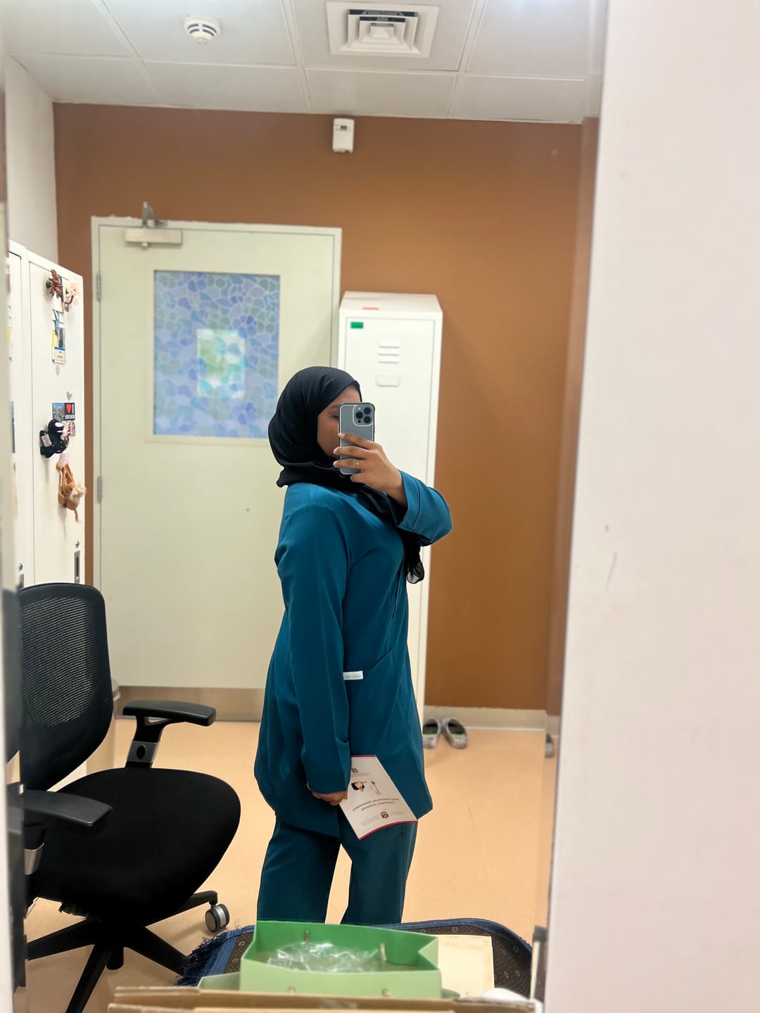 Customer photo review of Hiba Women's Long Sleeve Scrub Set