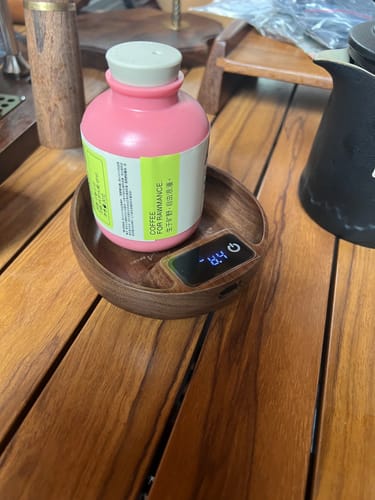 Customer photo review of Electronic Walnut Coffee Scale With Leaf Shade - MUVNA
