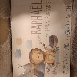 Customer photo review of Personalisierte Erinnerungskiste Baby Reh