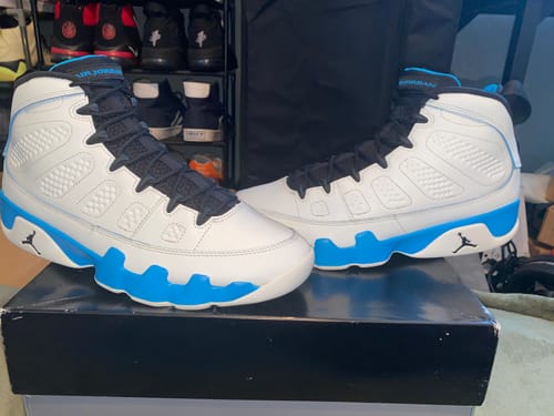 Customer photo review of Air Jordan 9 Retro 'Powder Blue' 2024