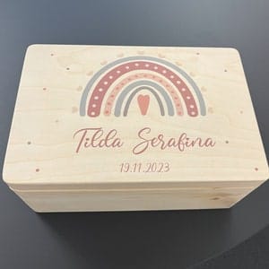 Customer photo review of Personalisierte Erinnerungskiste Regenbogen