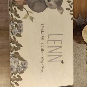 Customer photo review of Personalisierte Erinnerungskiste Baby Reh