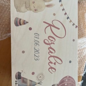 Customer photo review of Personalisierte Erinnerungskiste Regenbogen