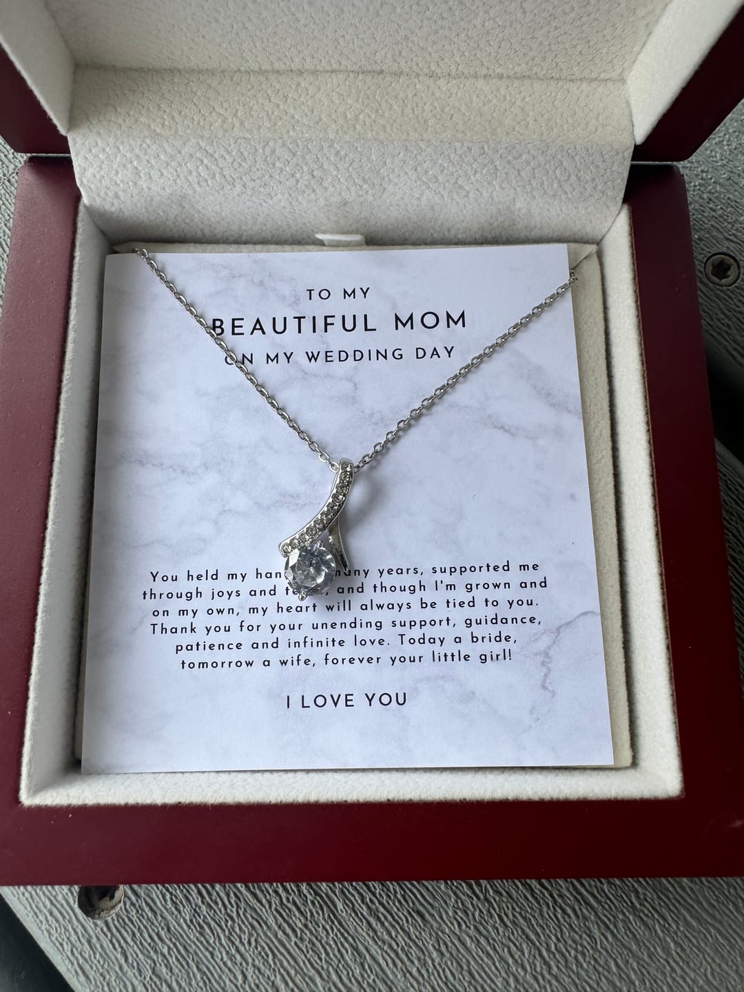 Customer photo review of Mother Of The Bride Gift, Mom Wedding Gift