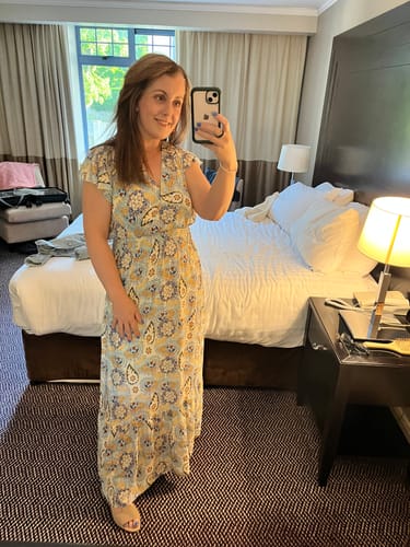 Customer photo review of Elaine Blue Paisley Print Maxi Dress