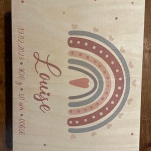 Customer photo review of Personalisierte Erinnerungskiste Löwe Boho