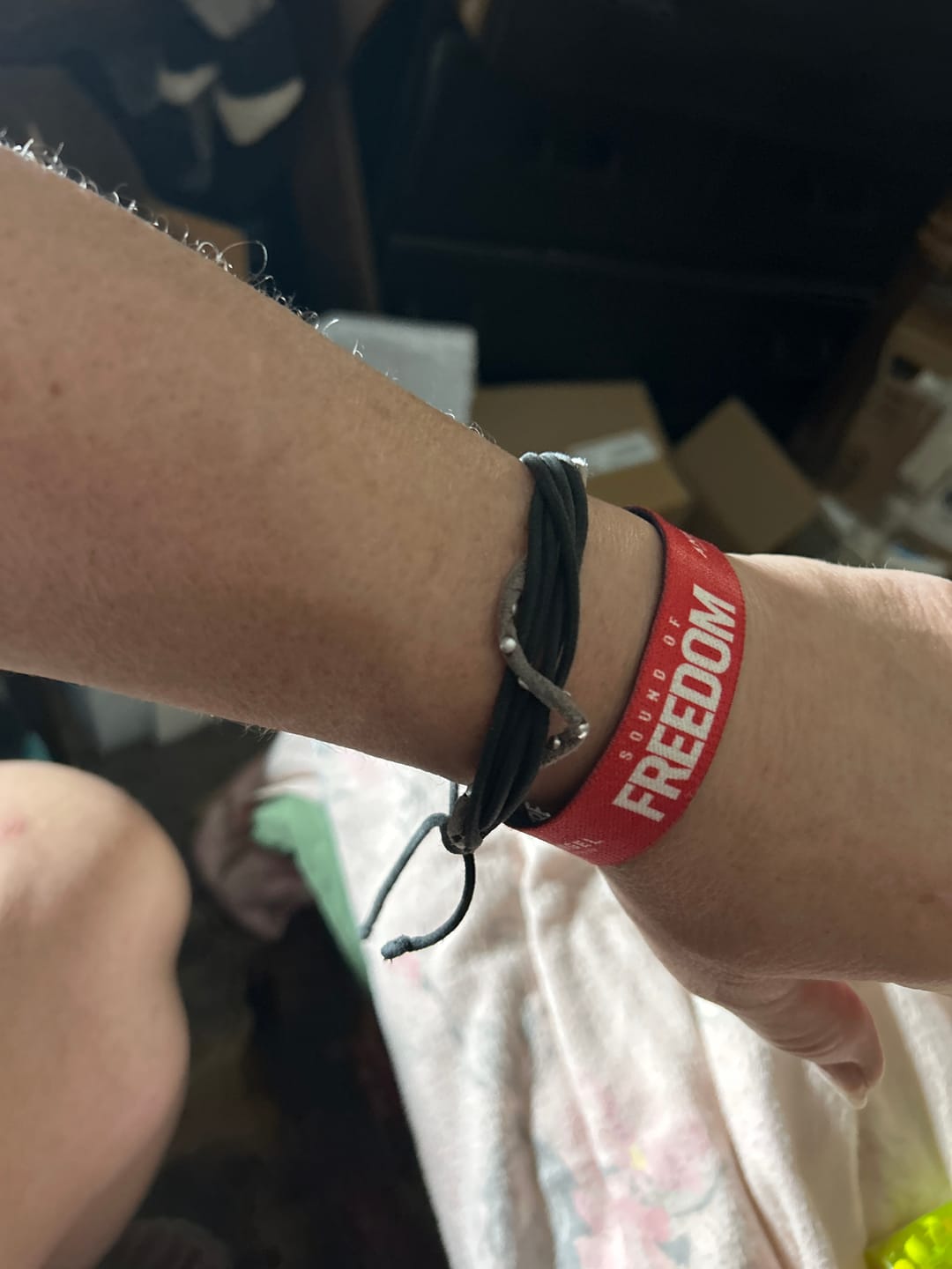 Customer photo review of Sound of Freedom Elastic Wristband