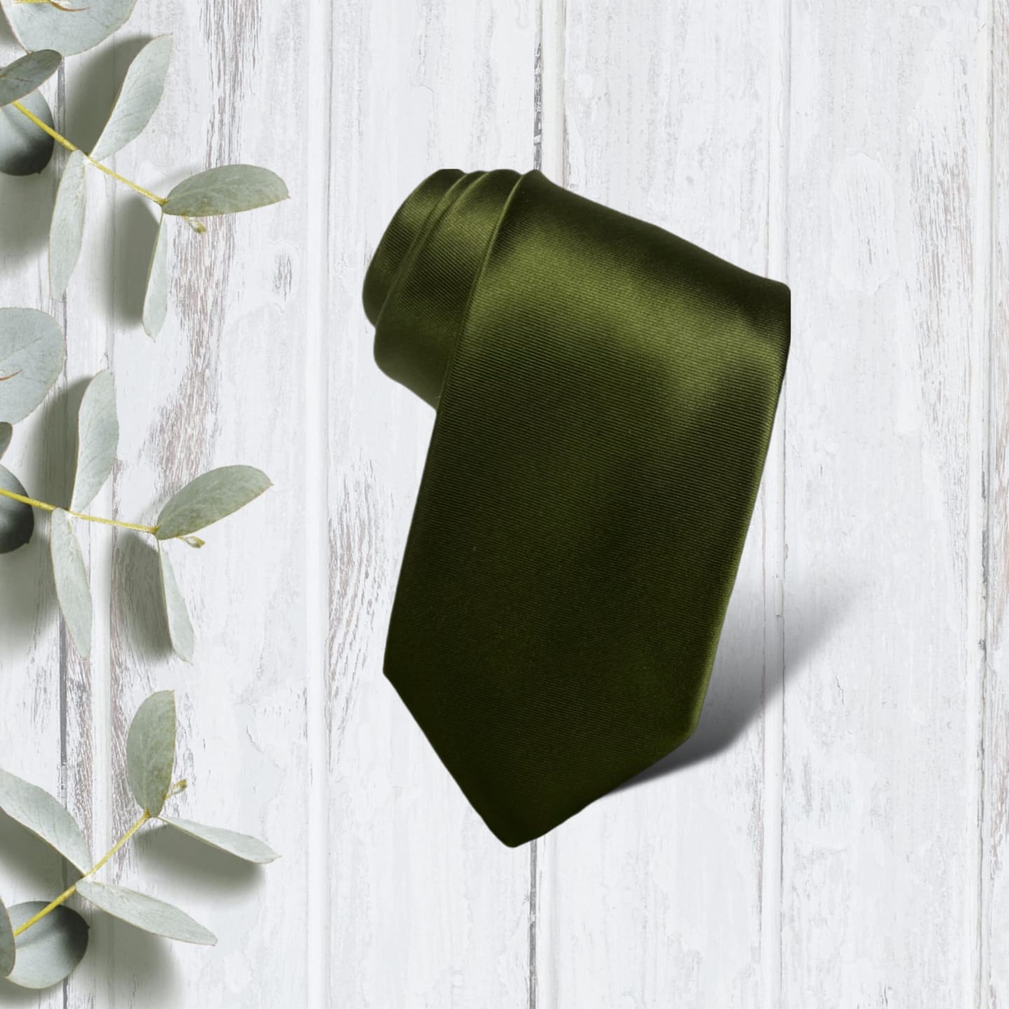 Customer photo review of Olive Satin Necktie
