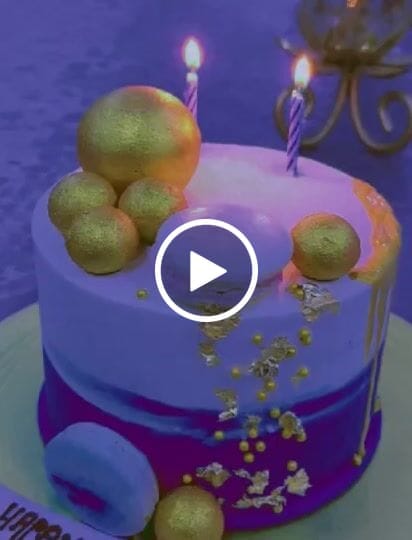 Customer video review of Blue Shade Drip Cake