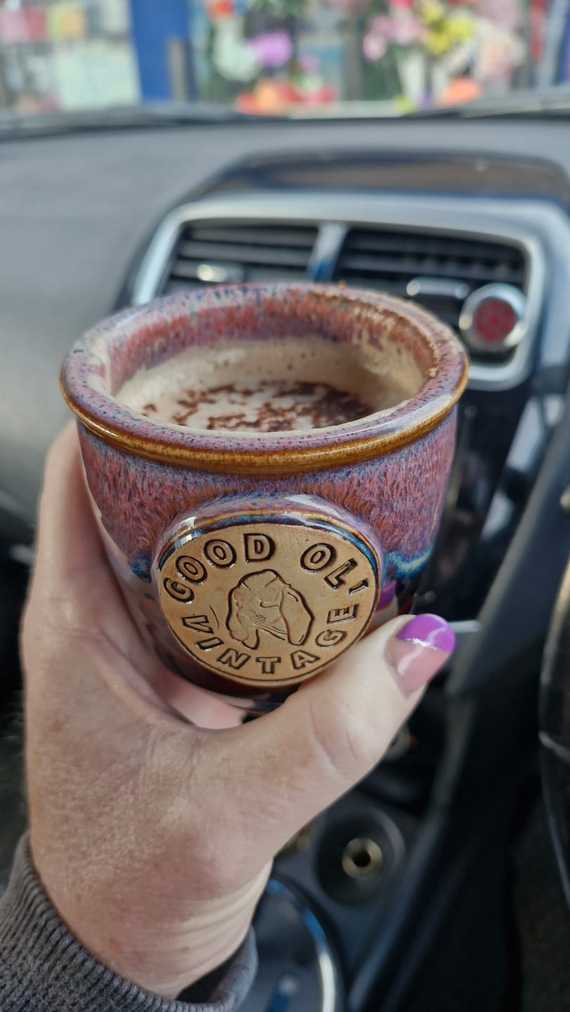 Customer photo review of NZ Made High Fired Ceramic Keep Cups - Midnight Pink