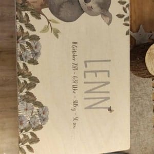 Customer photo review of Personalisierte Erinnerungskiste Löwe Boho