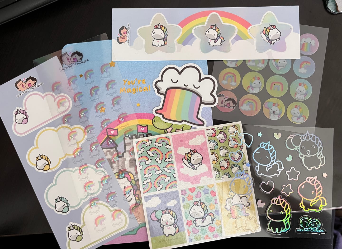 Customer photo review of Rainbow Unicorns Variety Sticker Pack