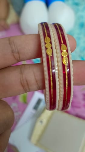 Customer photo review of Red – “Crimson Charm Women’s Bangle” (Pack of 1 Pair) (2 pis)