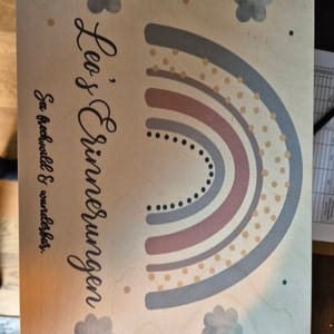 Customer photo review of Personalisierte Erinnerungskiste Löwe Boho