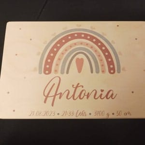 Customer photo review of Personalisierte Erinnerungskiste Regenbogen