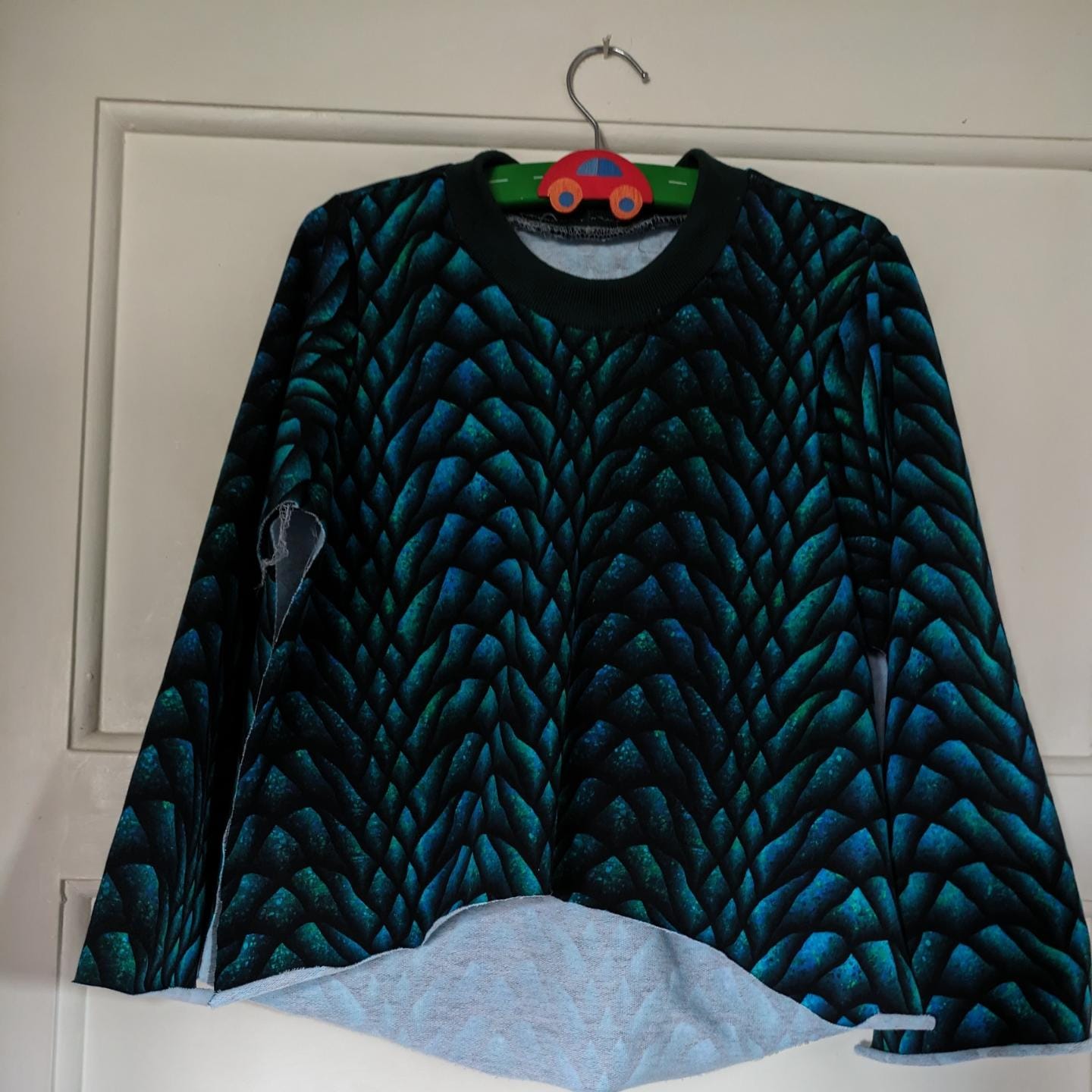 Customer photo review of Dragon Scales French Terry Fabric