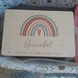 Customer photo review of Personalisierte Erinnerungskiste Baby Reh