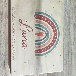 Customer photo review of Personalisierte Erinnerungskiste Löwe Boho