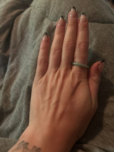 Customer photo review of Buddha Stones Natural Jade Prosperity Abundance Ring