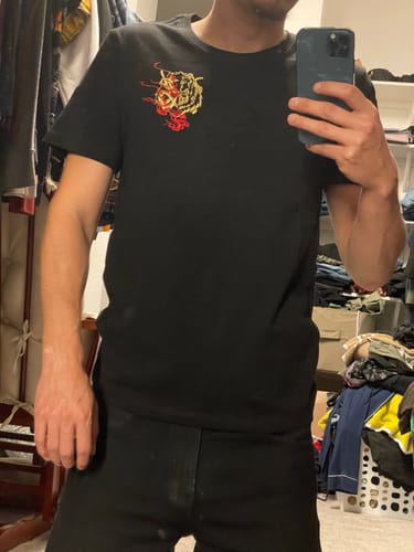 Customer photo review of The Boar Embroidery T-shirt