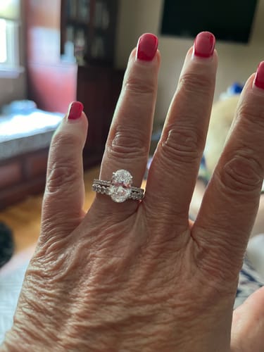 Customer photo review of 4.0Ct Oval Cut Engagement Ring Promise Ring For Her In Sterling Silver
