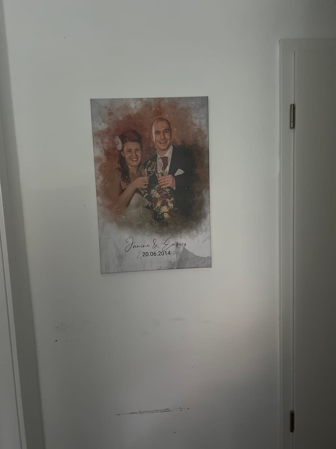 Customer photo review of Foto des Brautpaares als Aquarell Poster | Originelles Hochzeitsgeschenk