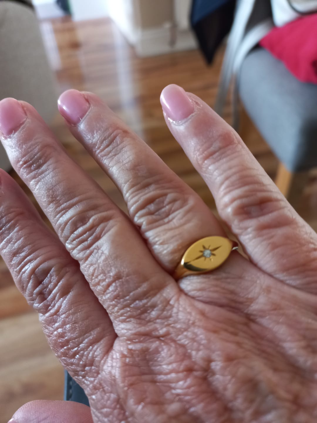 Customer photo review of Eternity North Star Ring in Gold