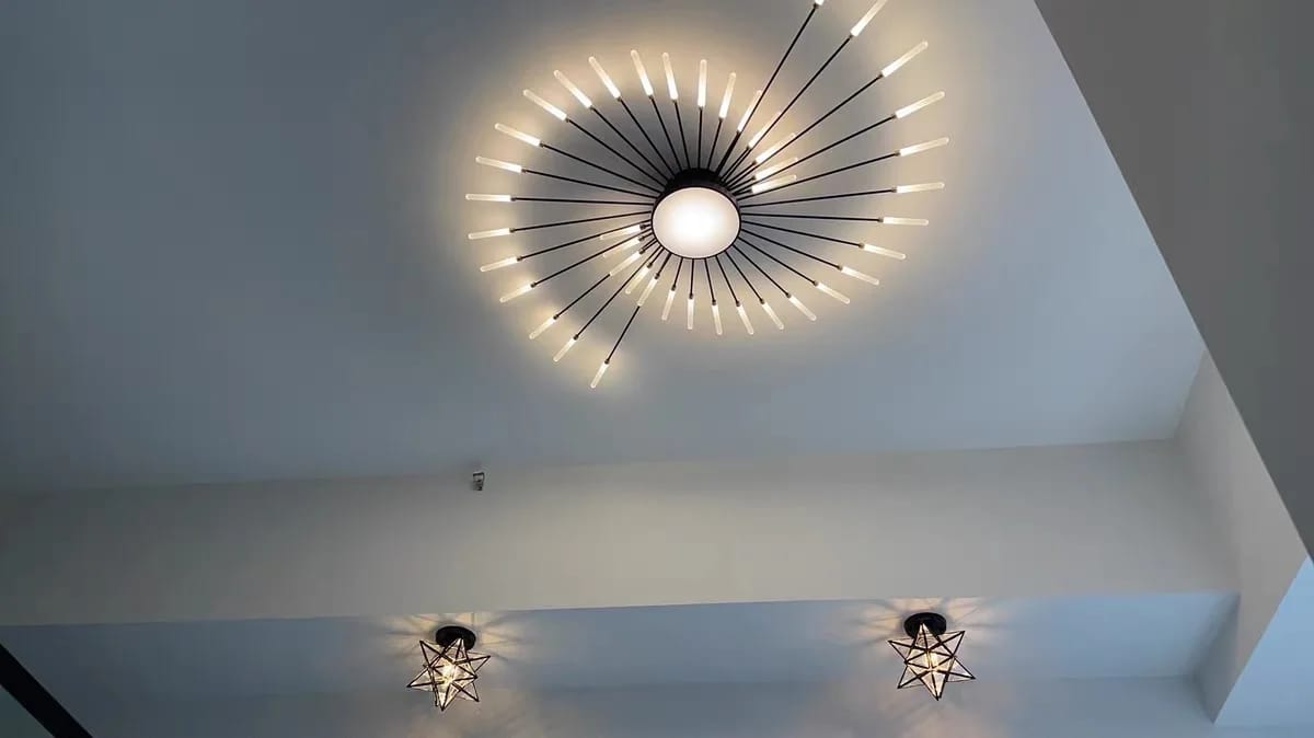 Customer photo review of WOMO Firework Sunburst Flush Mount Ceiling Light-WM1001