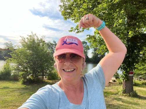 Customer photo review of Alzheimer's Love Remembers Hat