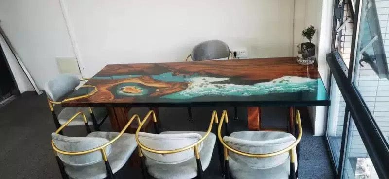 Customer photo review of Custom Walnut Epoxy Resin River Table CRT-082