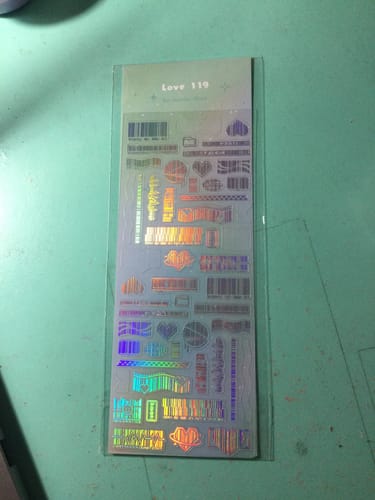 Customer photo review of LOVE 119 BARCODE FOIL STICKERS