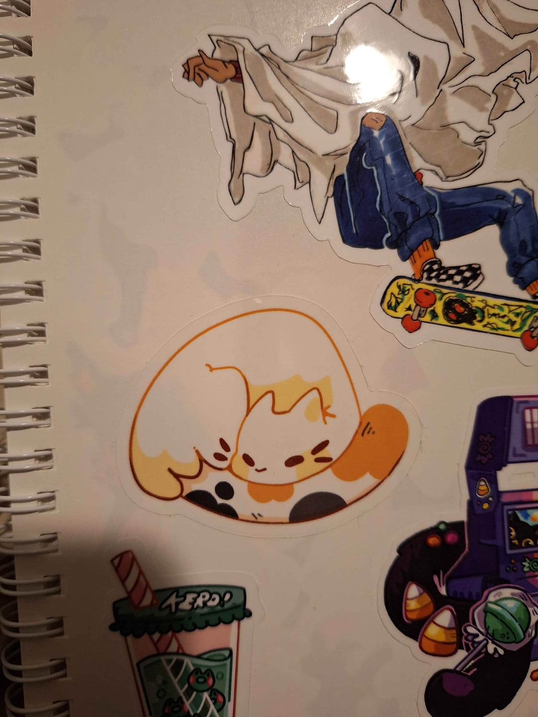 Customer photo review of Cute Ghost Cat Stickers!