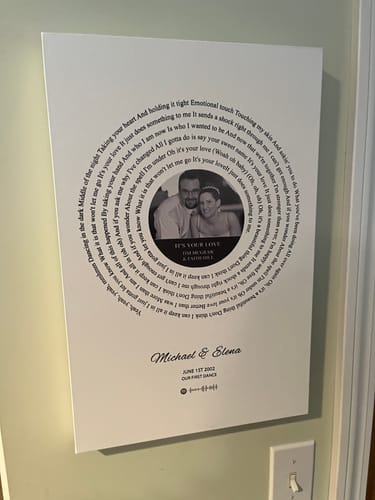 Customer photo review of Custom Music Canvas