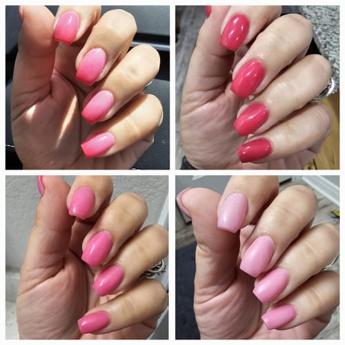 Customer photo review of D713 Rocket Red Mood Changing Dip Powder