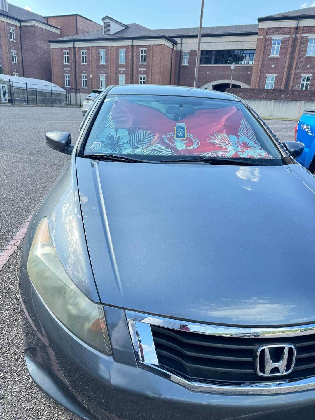 Customer photo review of CNMI Tropical Hibiscus Red Car Sun Shade