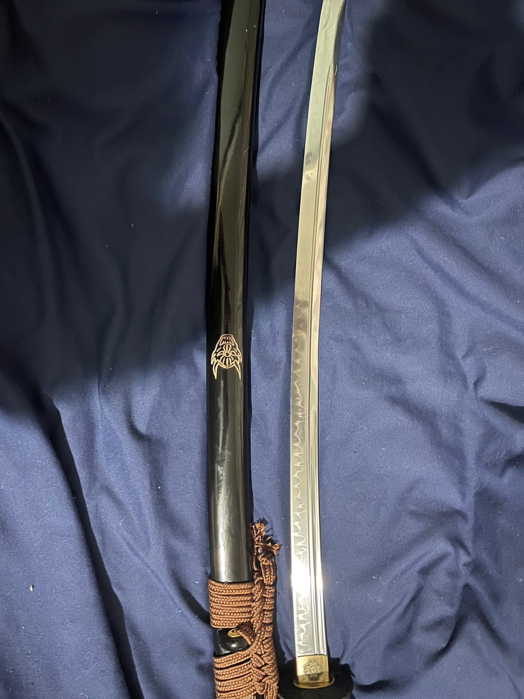 Customer photo review of The Hannya Handmade Katana Clay Tempered T10 Steel
