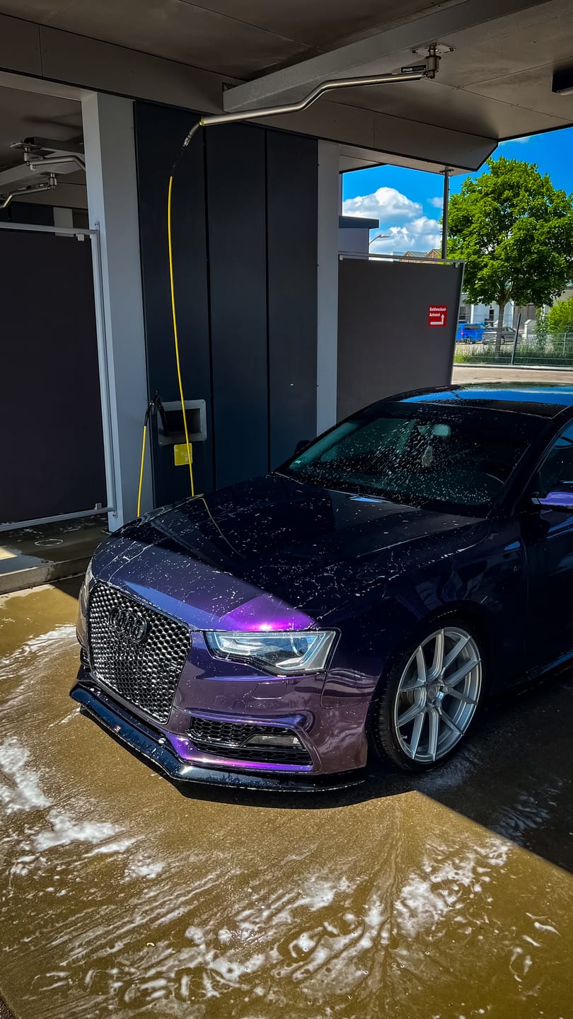 Customer photo review of Glossy Metallic Midnight Purple Vinyl Wrap