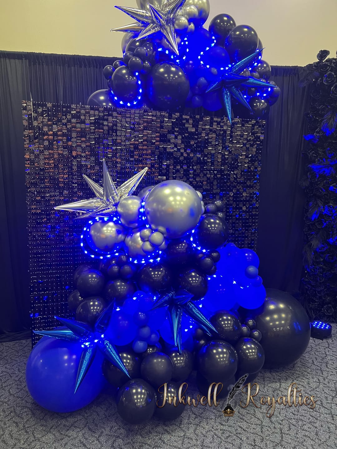 Customer photo review of Black Shimmer Wall Panels – Easy Setup Wedding/Event/Theme Party Decorations