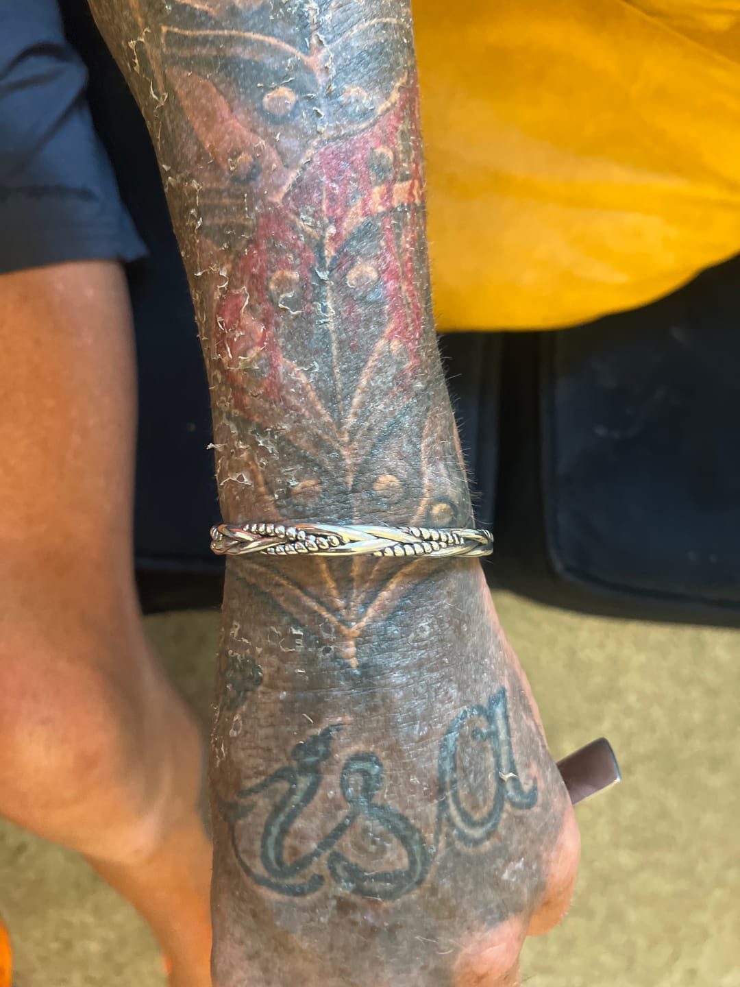 Customer photo review of Buddha Stones Viking Style Twisted Braided Pattern Copper Balance Bracelet