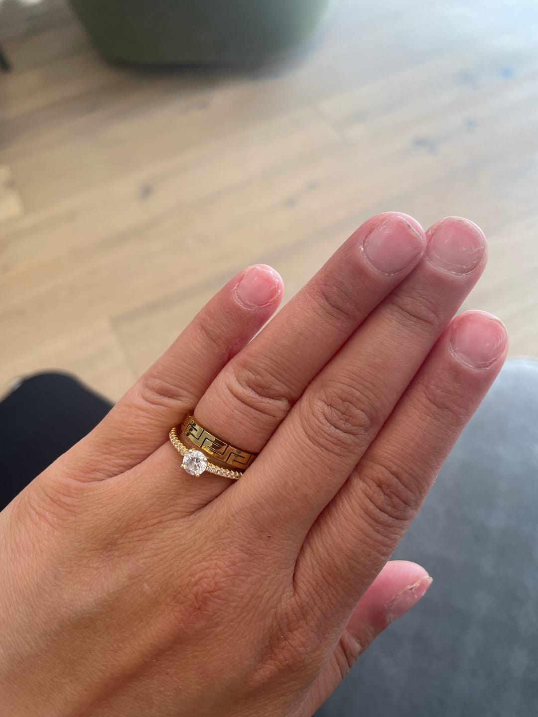 Customer photo review of Troja Ring | 18K vergoldet