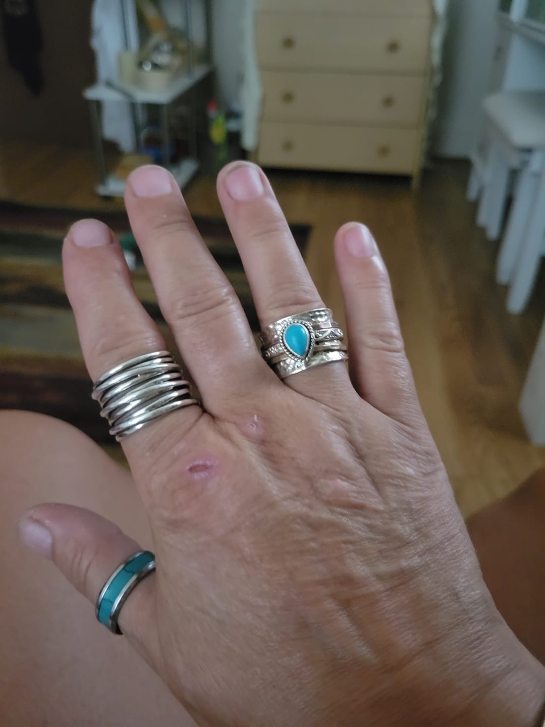 Customer photo review of Chunky Wrap Wide Band Ring Sterling Silver