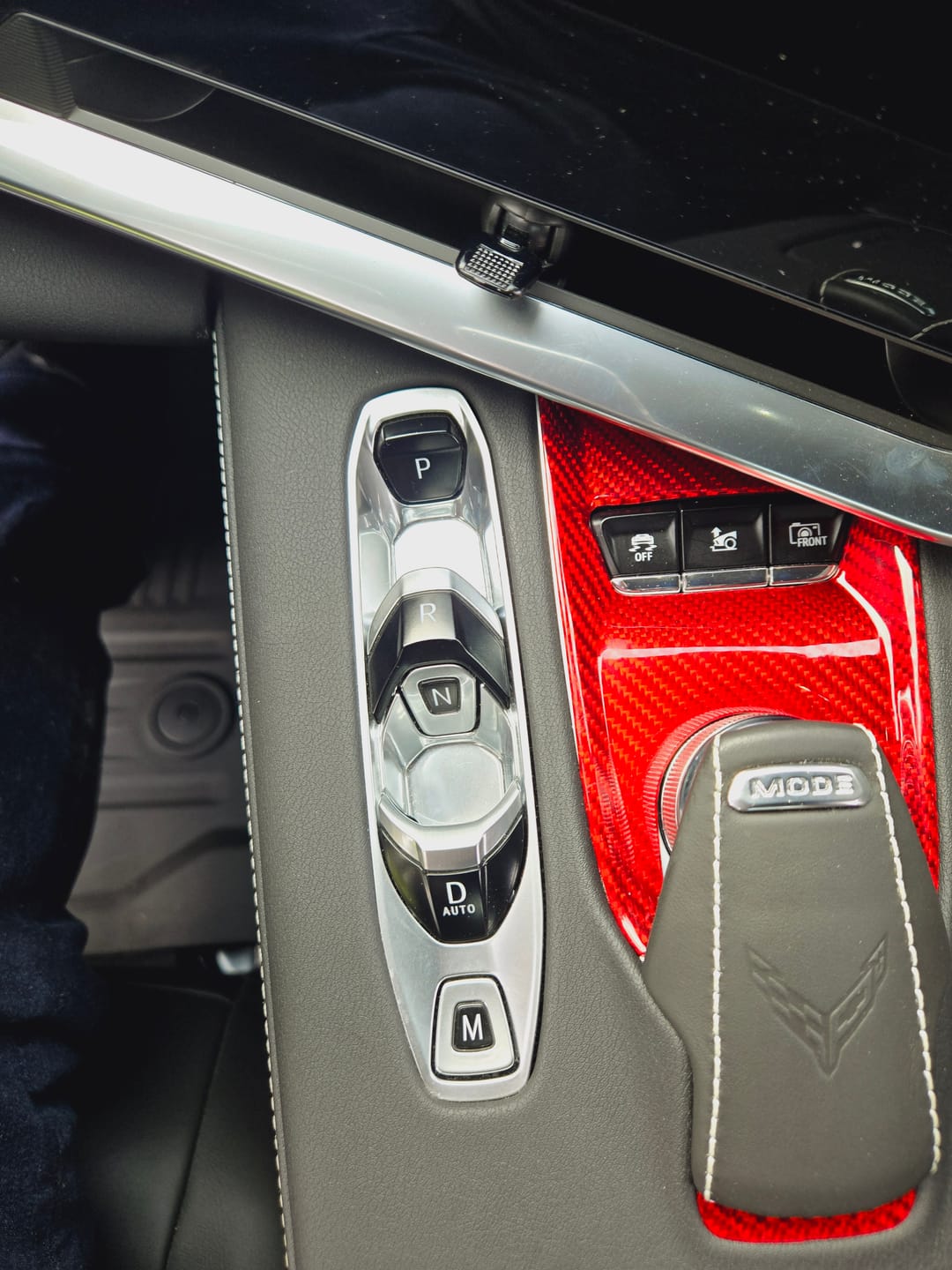 Customer photo review of C8 Corvette Carbon Fiber Gear Shift Trim Cover