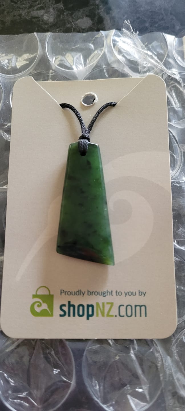 Customer photo review of NZ Greenstone Toki Pounamu Necklace