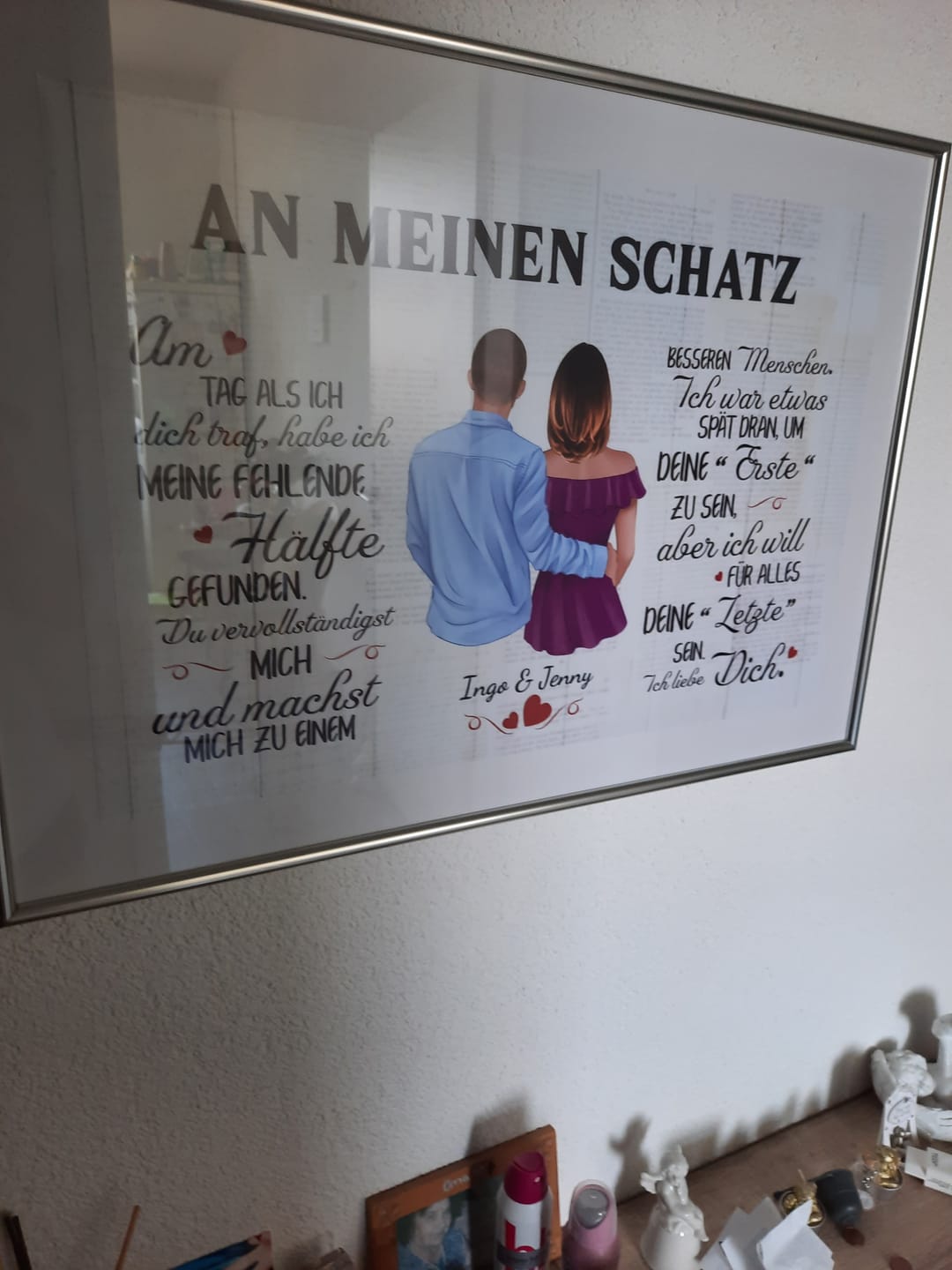 Customer photo review of An meinen Schatz (an ihn) Zeichenstil - Paar-Poster
