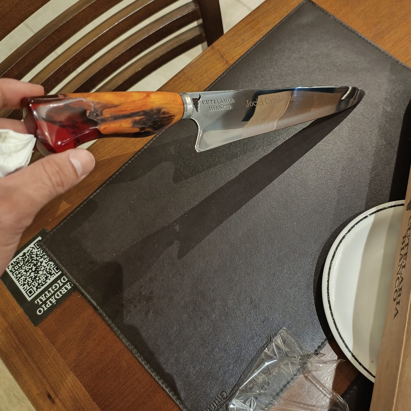 Customer photo review of Faca Artesanal para Churrasco Mestre Churrasqueiro