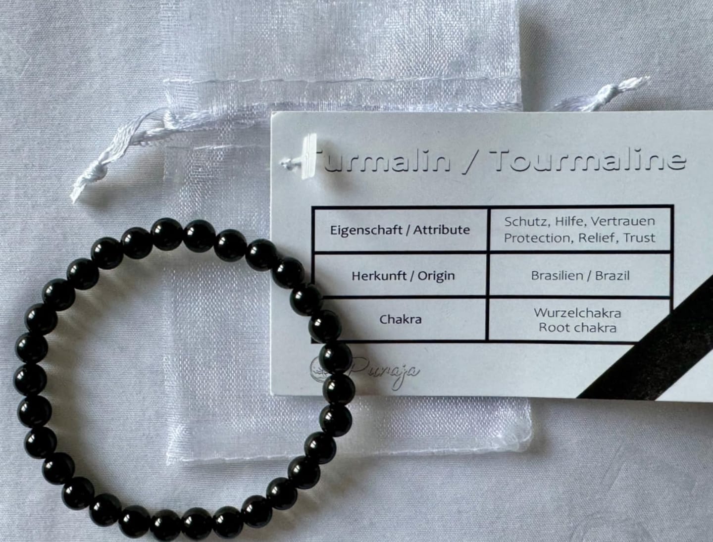 Customer photo review of Turmalin (Schörl) Edelstein Armband aus echtem Naturstein