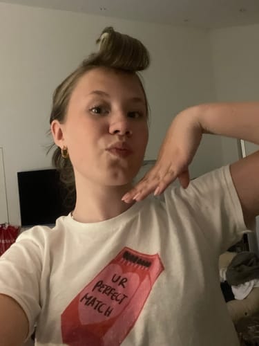 Customer photo review of 'Ur Perfect Match' baby tee