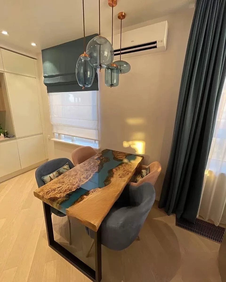 Customer photo review of Custom Walnut Epoxy Resin River Table CRT-082